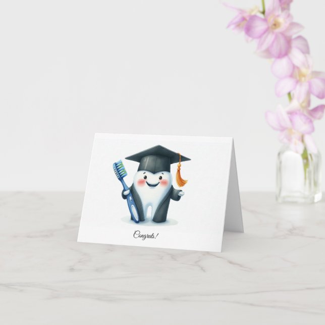 Funny Cute Dental School/Dentist Graduation Card  (Orchid)