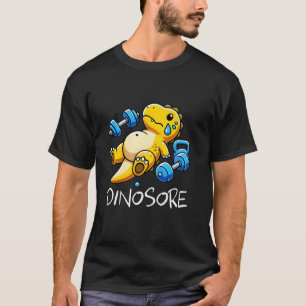 Funny Cute Dinosaur Workout Gym Fitness Weightlift T-Shirt