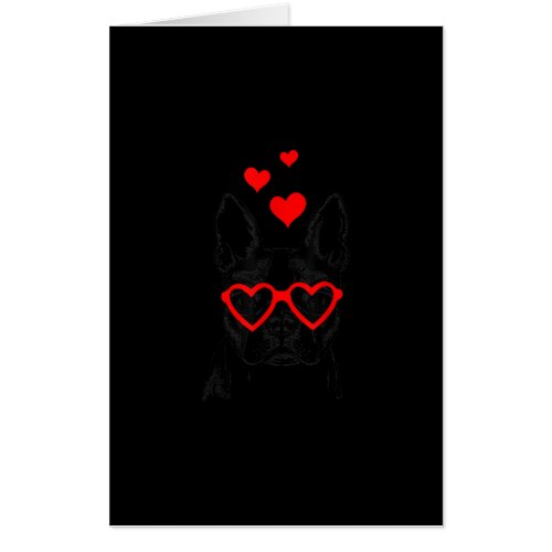 Funny Cute Dog American Boston Terrier Valentine Card