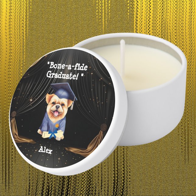 Funny Cute Dog Class of 2025 Graduation  Mini Candle Favors (Creator Uploaded)
