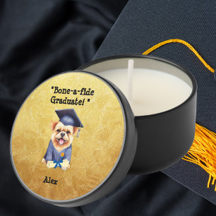 Funny Cute Dog Class of 20XX Name Graduation Mini Candle Favors