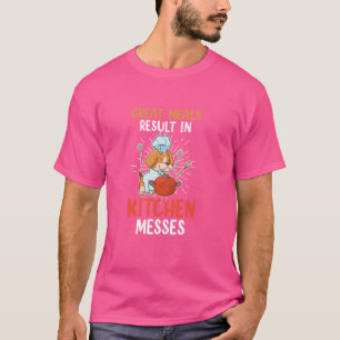 Funny Cute Dog Cooking Chef Great Meals In Busy Me T-Shirt