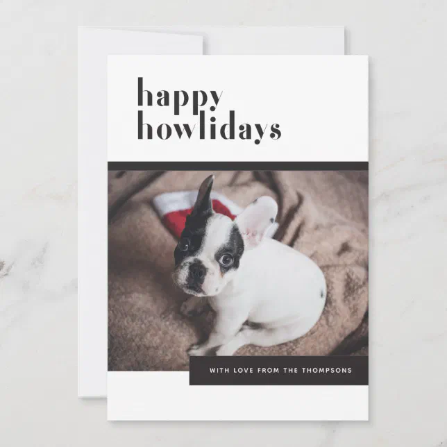 Funny Cute Dog Happy Howlidays Pet Lover Holiday Card | Zazzle