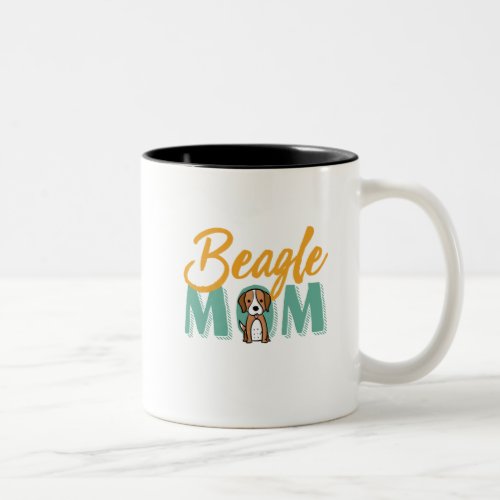 Funny Cute Dog Lover Puppy Pet Owner Beagle Mom Two_Tone Coffee Mug