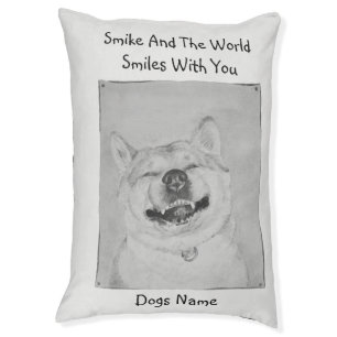 funny cute dog picture with happy slogan pet bed