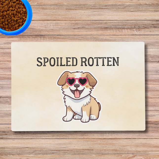 Funny Cute Dog Quote Spoiled Rotten Placemat (Creator Uploaded)