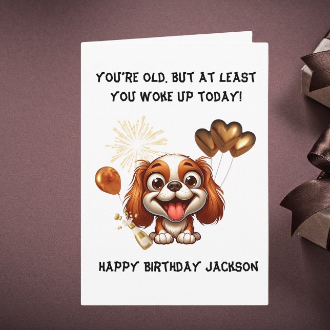 Funny Cute Dog Simple Birthday Greeting  Card (Creator Uploaded)