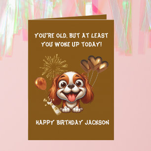 Funny Cute Dog Simple Birthday Greeting Card