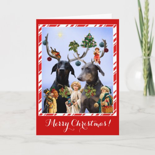 Funny cute dog spoof Christmas card