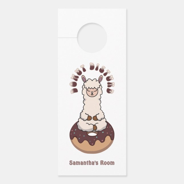 Funny Cute Donut Disturb Double Sided Personalized Door Hanger (Front)