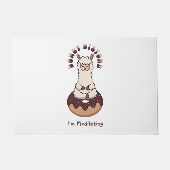 Funny Cute Donut Disturb Personalized  Doormat (Front)
