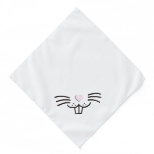 Funny cute Easter bunny face cartoon dog Bandana