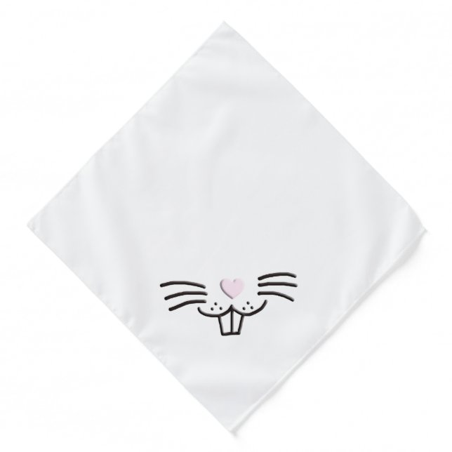 Funny cute Easter bunny face cartoon dog Bandana (Front)