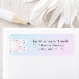 Funny cute Easter bunny pastel colors address Label