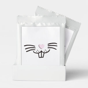 Funny cute Easter bunny rabbit face illustration Hot Chocolate Drink Mix