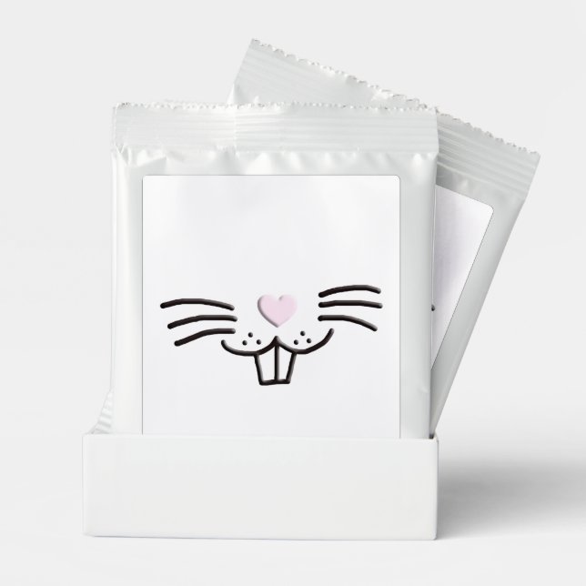Funny cute Easter bunny rabbit face illustration Hot Chocolate Drink Mix (Pair)