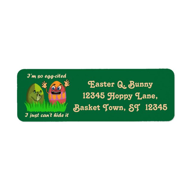 Funny Cute Easter Eggs Cartoon Label (Front)