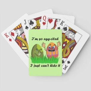 Funny Cute Easter Eggs Cartoon Poker Cards