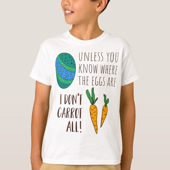 Funny Cute Easter Pun Quote Doodle Cartoon Saying T-Shirt (Front)
