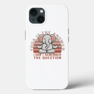Funny cute elephant doing yoga. funny yoga design iPhone 13 case