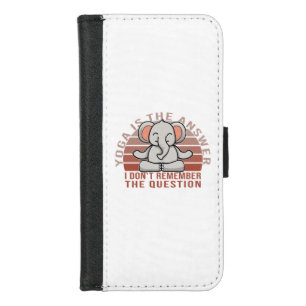 Funny cute elephant doing yoga. funny yoga design iPhone 8/7 wallet case