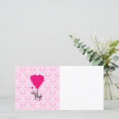 Funny cute elephant & pink damask (Standing Front)