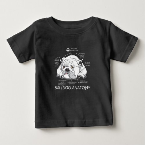 Funny Cute English Bulldog Anatomy Dog Biology Baby T_Shirt