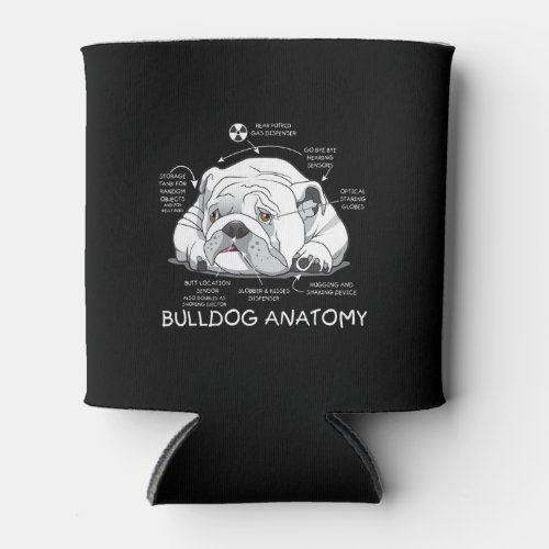 Funny Cute English Bulldog Anatomy Dog Biology Can Cooler