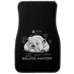 Funny Cute English Bulldog Anatomy Dog Biology Car Floor Mat