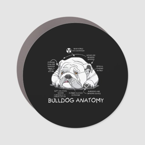 Funny Cute English Bulldog Anatomy Dog Biology Car Magnet