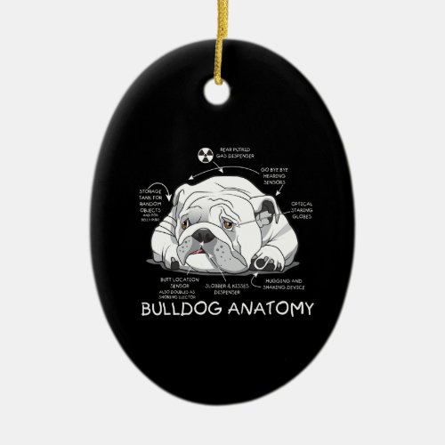Funny Cute English Bulldog Anatomy Dog Biology Ceramic Ornament