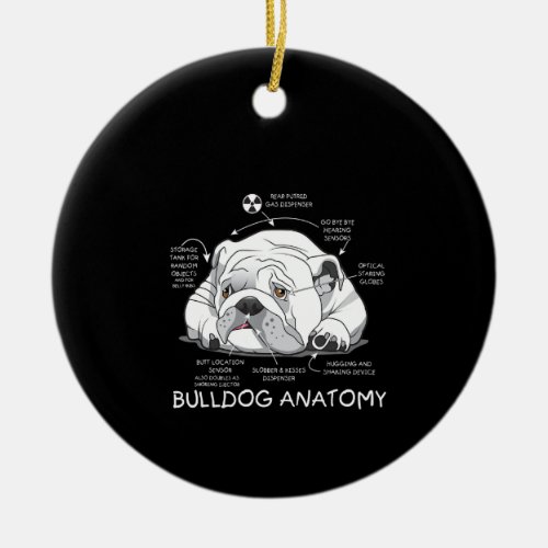Funny Cute English Bulldog Anatomy Dog Biology Ceramic Ornament