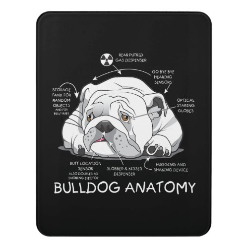 Funny Cute English Bulldog Anatomy Dog Biology Door Sign