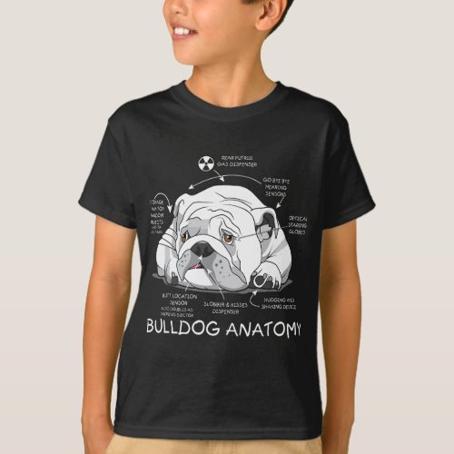 Funny Cute English Bulldog Anatomy Dog Biology Gif T_Shirt