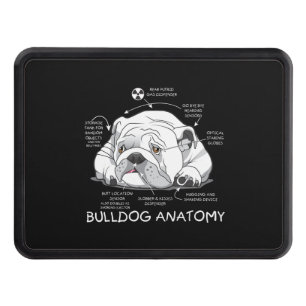 Funny Cute English Bulldog Anatomy Dog Biology Hitch Cover