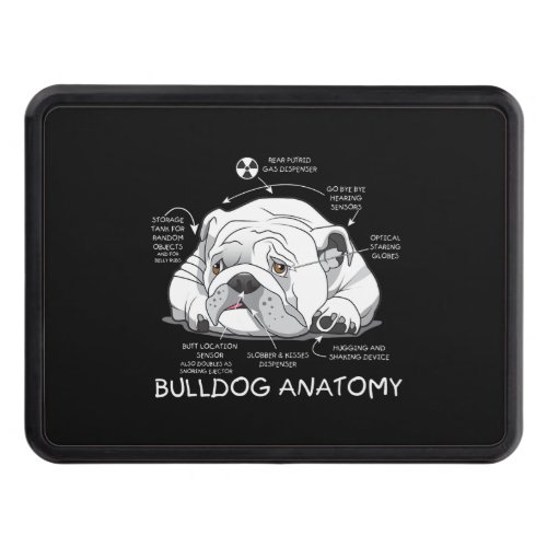Funny Cute English Bulldog Anatomy Dog Biology Hitch Cover