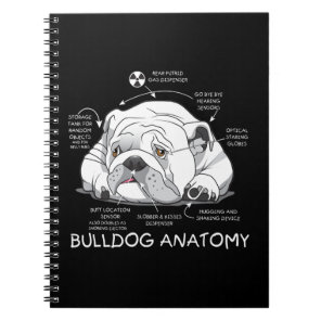 Funny Cute English Bulldog Anatomy Dog Biology Notebook