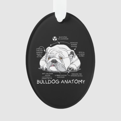 Funny Cute English Bulldog Anatomy Dog Biology Ornament