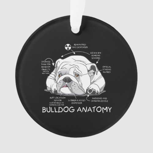 Funny Cute English Bulldog Anatomy Dog Biology Ornament