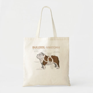 Funny Cute English Bulldog Anatomy Tote Bag