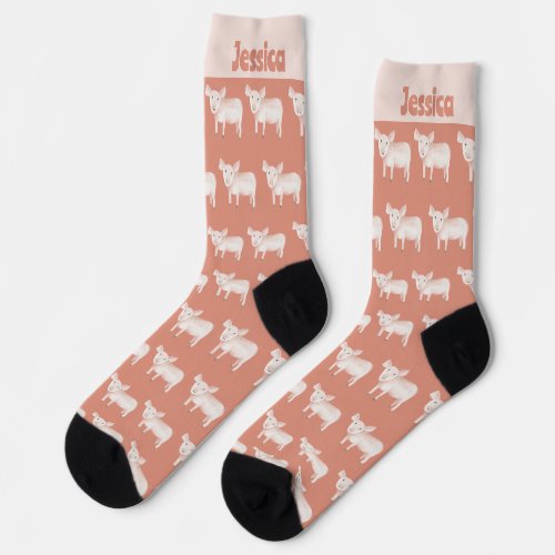 Funny Cute Farm Animal Pig Socks