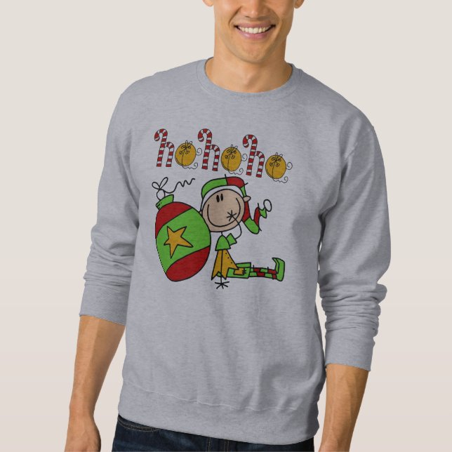 Funny Cute Festive Christmas Holiday Elf Sweatshirt (Front)