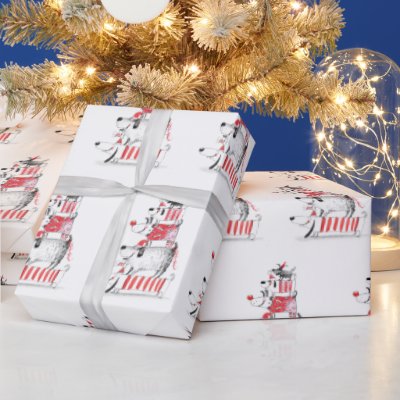 Funny Cute Festive Dogs Merry Christmas  Wrapping Paper