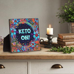Funny Cute Floral Keto On Inspirivity Plaque