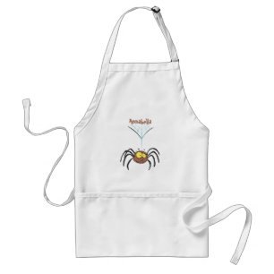 Funny cute fluffy spider cartoon adult apron