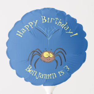 Funny cute fluffy spider cartoon balloon