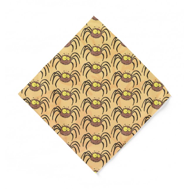Funny cute fluffy spider cartoon  bandana (Front)