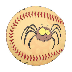 Funny cute fluffy spider cartoon baseball