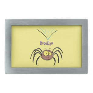 Funny cute fluffy spider cartoon belt buckle