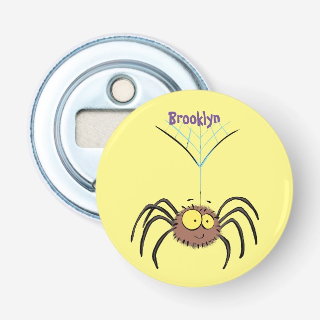 Funny cute fluffy spider cartoon bottle opener (Front)